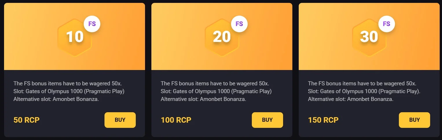 Boutique de bonus Amonbet Casino pour échanger des points contre des récompenses.
